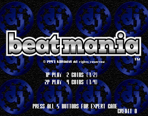 beatmania (ver JA-B) Title Screen